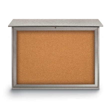 United Visual Products Indoor Enclosed Combo Board, 42"x32", Bronze Frame/Green & Cork UVCB4232BZ-GREEN-CORK